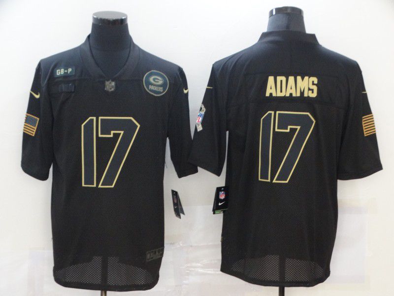 Men Green Bay Packers #17 Adams Black gold lettering 2020 Nike NFL Jersey->los angeles chargers->NFL Jersey